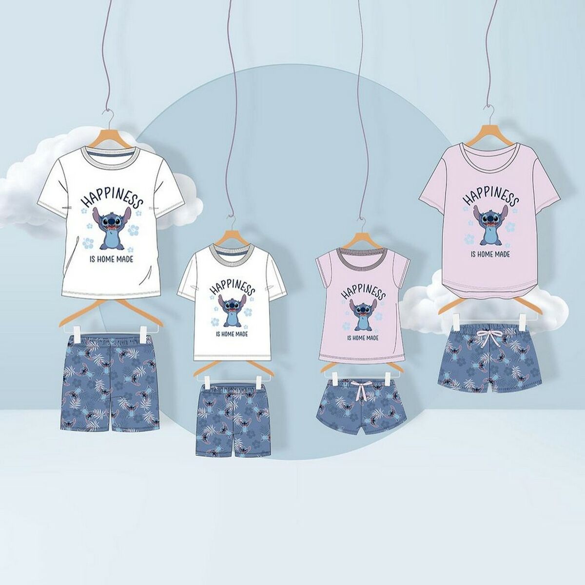 Pyjamat Stitch Nainen Sininen